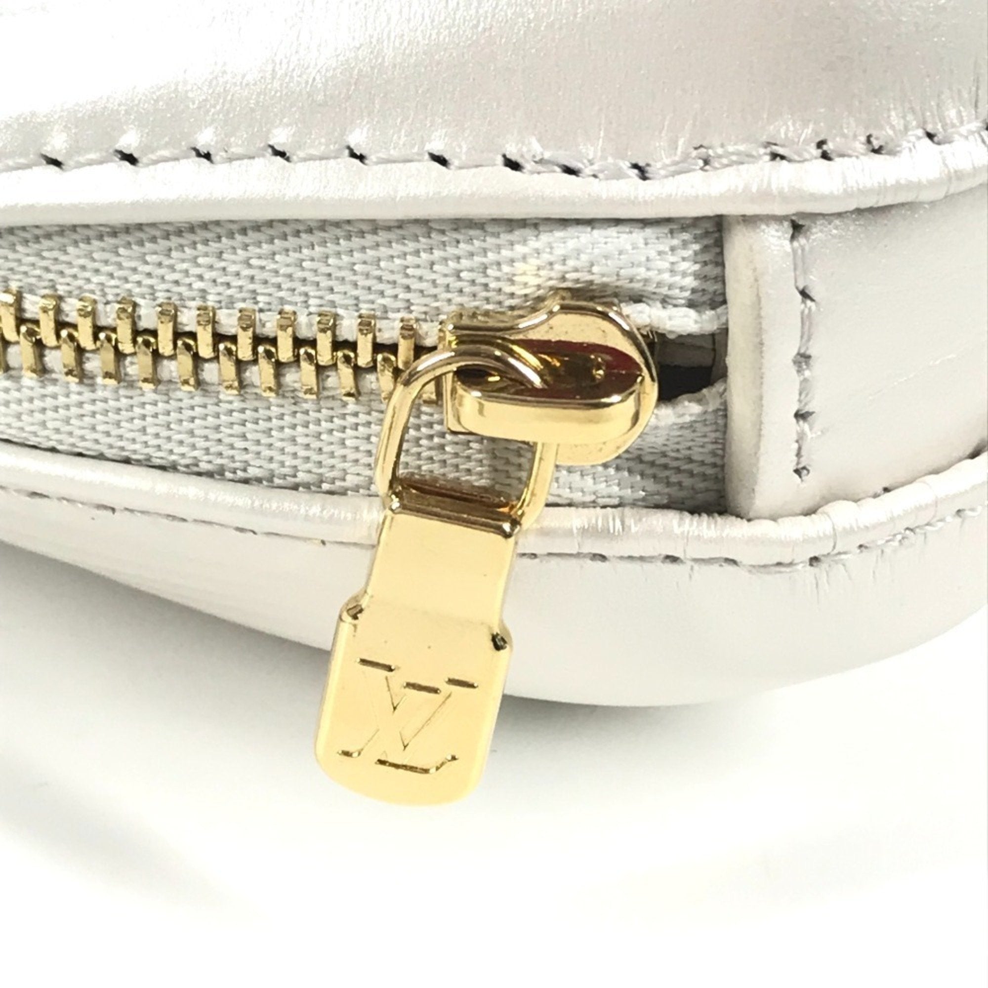 Louis Vuitton White Leather Coin Purse/Coin Case