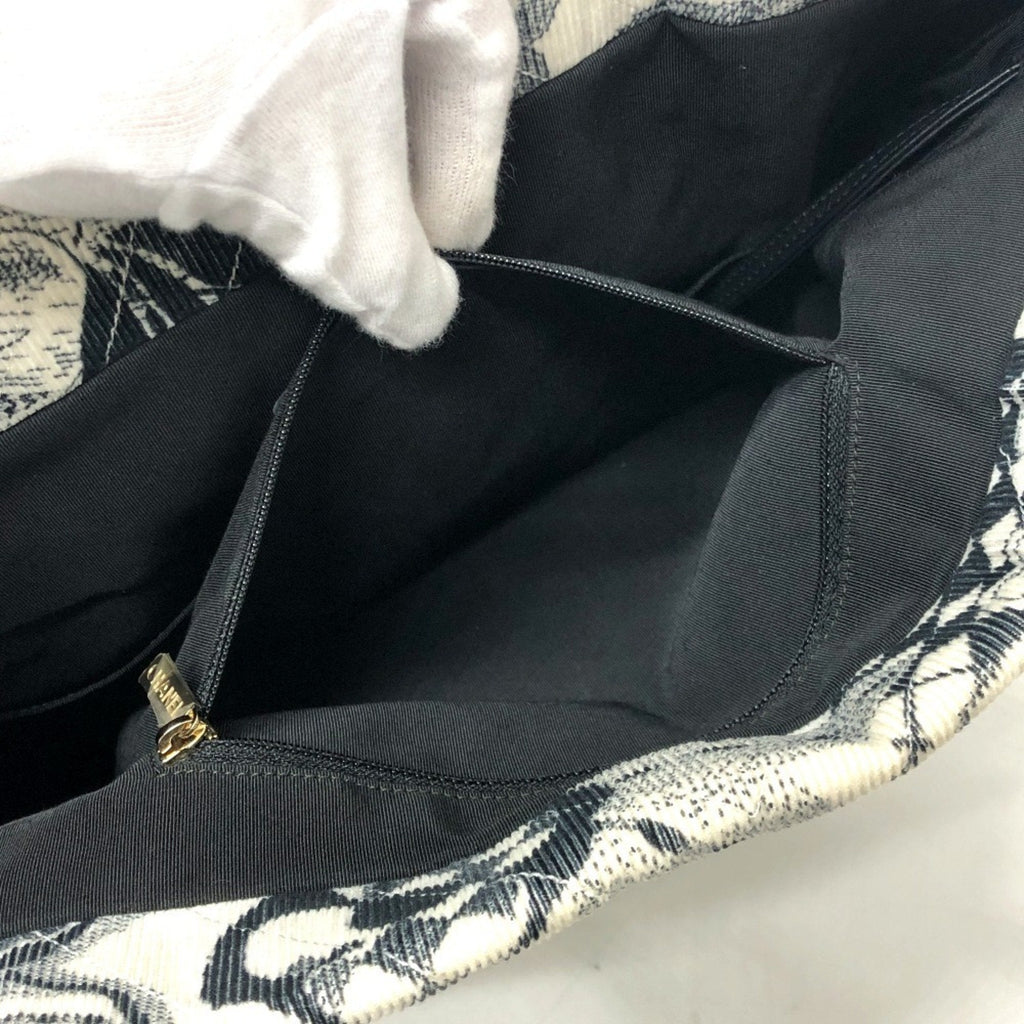 Chanel Black White Canvas Handbag Tote Bag