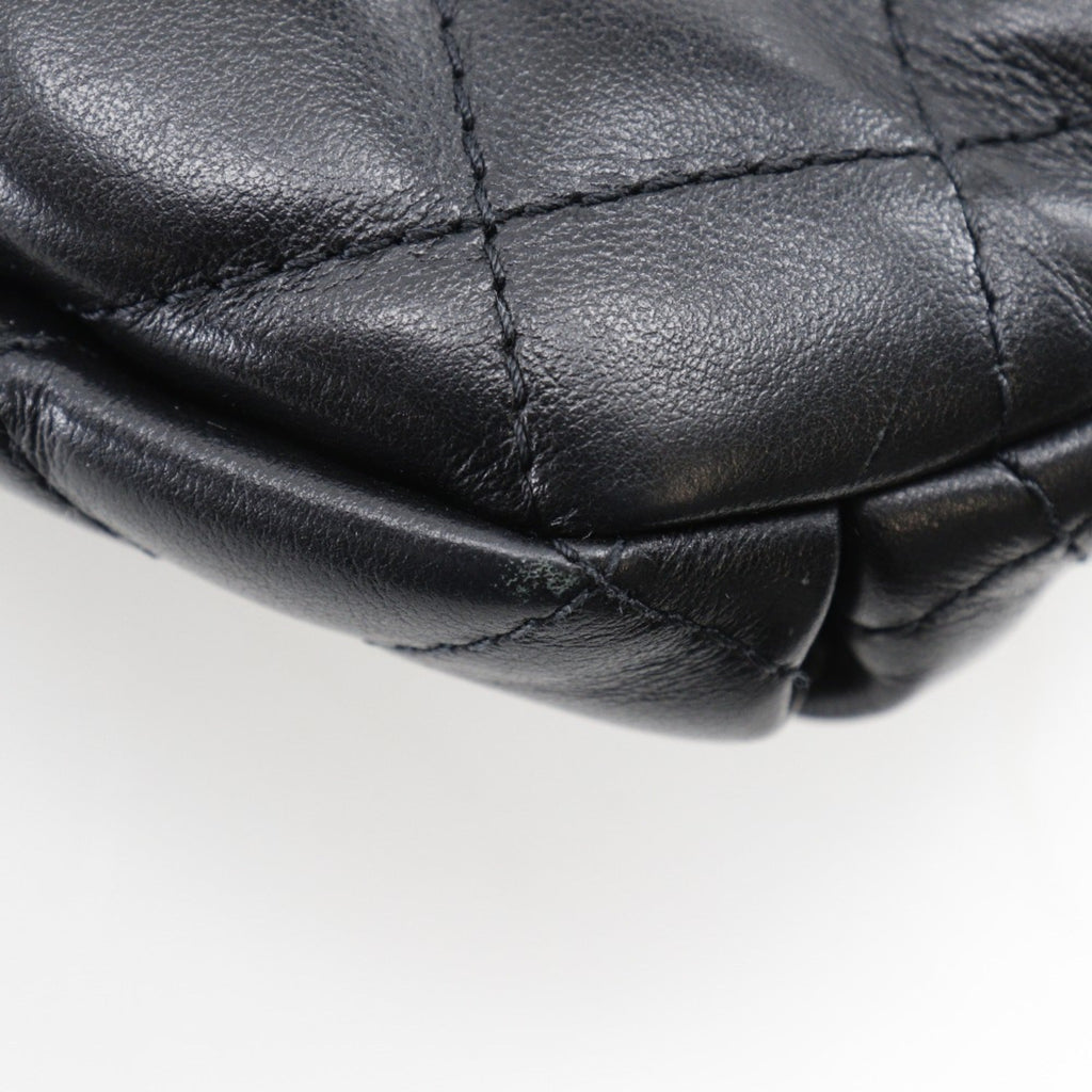 Chanel Black Leather Fanny Pack Sling Bag