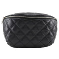 Chanel Black Leather Fanny Pack Sling Bag