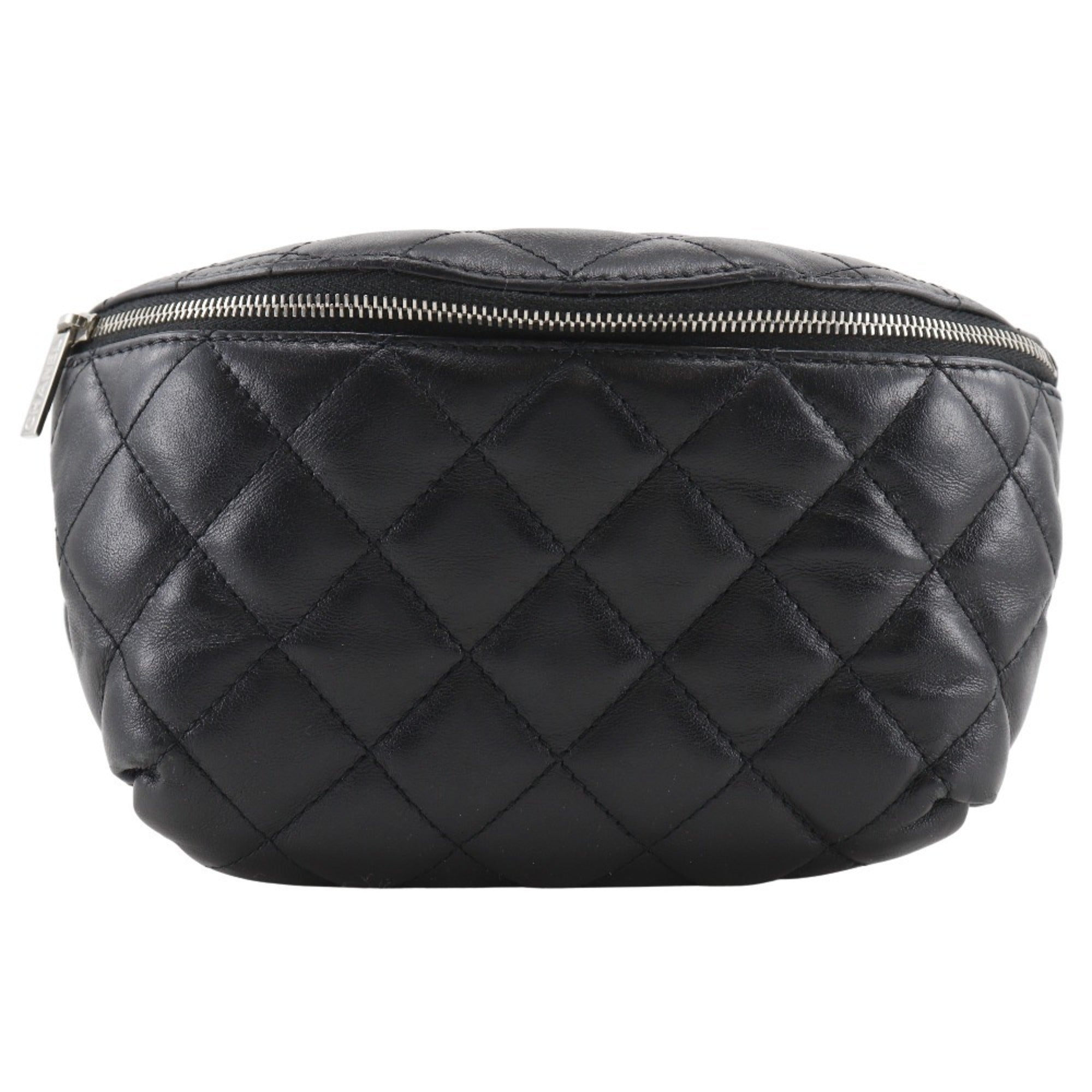 Chanel Black Leather Fanny Pack Sling Bag