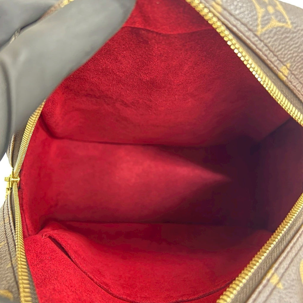 Louis Vuitton Brown Leather Pvc Boston Bag Handbag