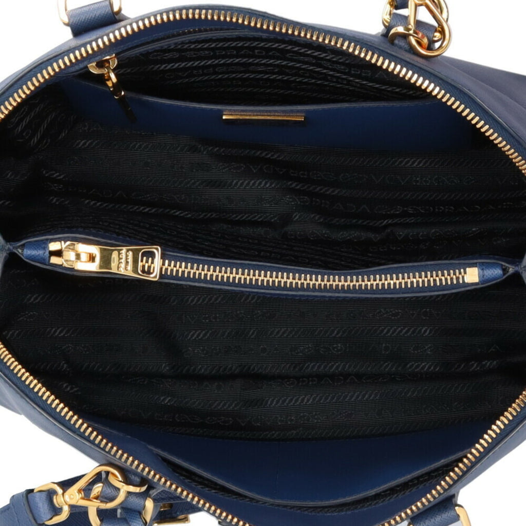 Prada Blue Leather Shoulder Bag