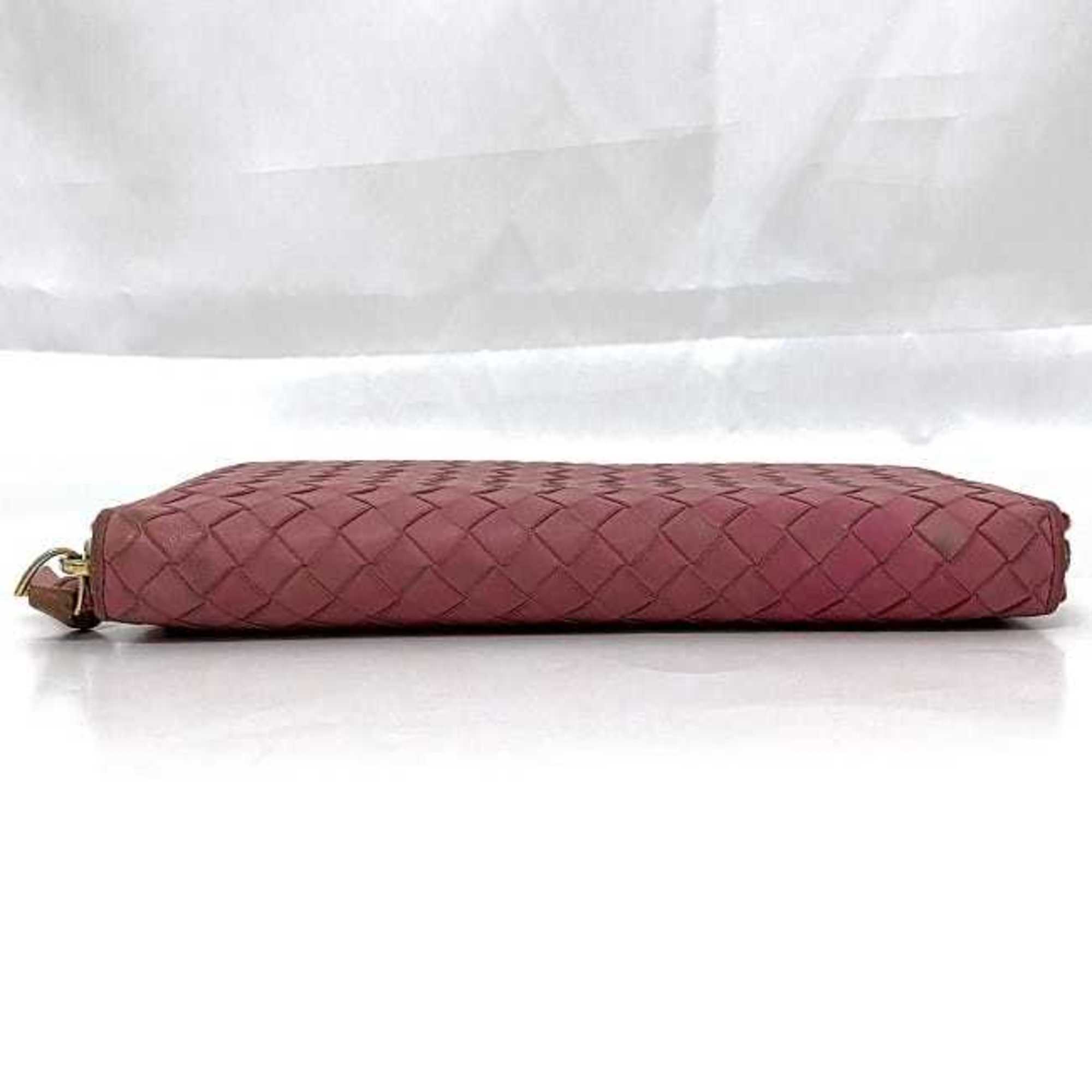 Bottega Veneta Pink Leather Long Wallet (Bi-Fold)