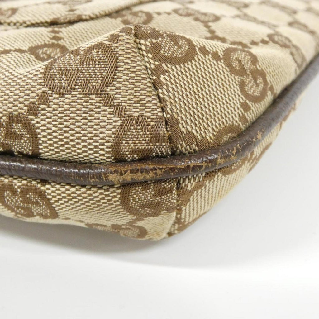 Gucci Gg Canvas Beige Dark Brown Gg Canvas Shoulder Bag (Pre-Owned)