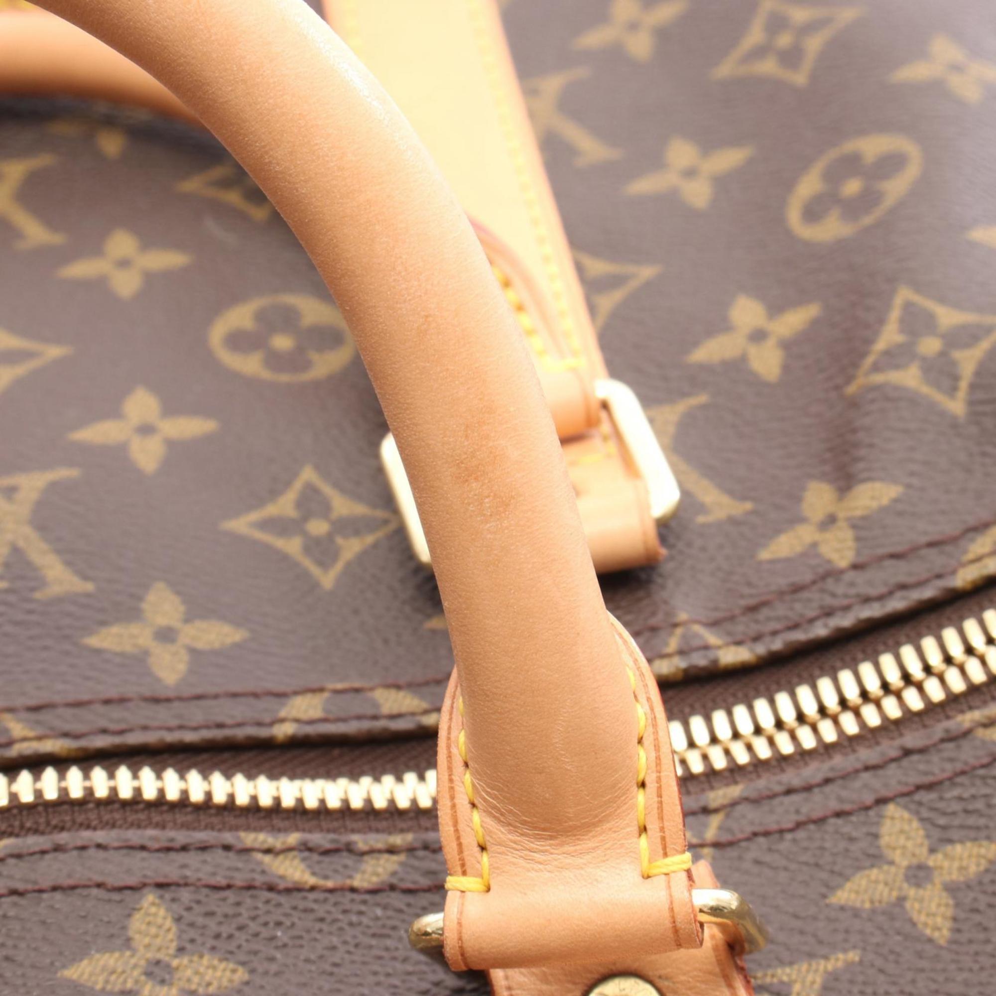 Louis Vuitton Brown Coated Canvas Leather Boston Bag