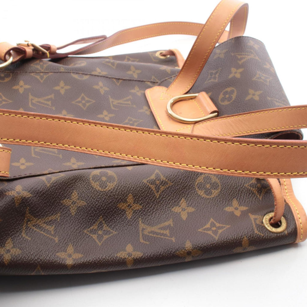 Louis Vuitton Brown Coated Canvas Leather Backpack Handbag