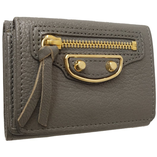 Balenciaga Gray Leather Wallet (Tri-Fold)