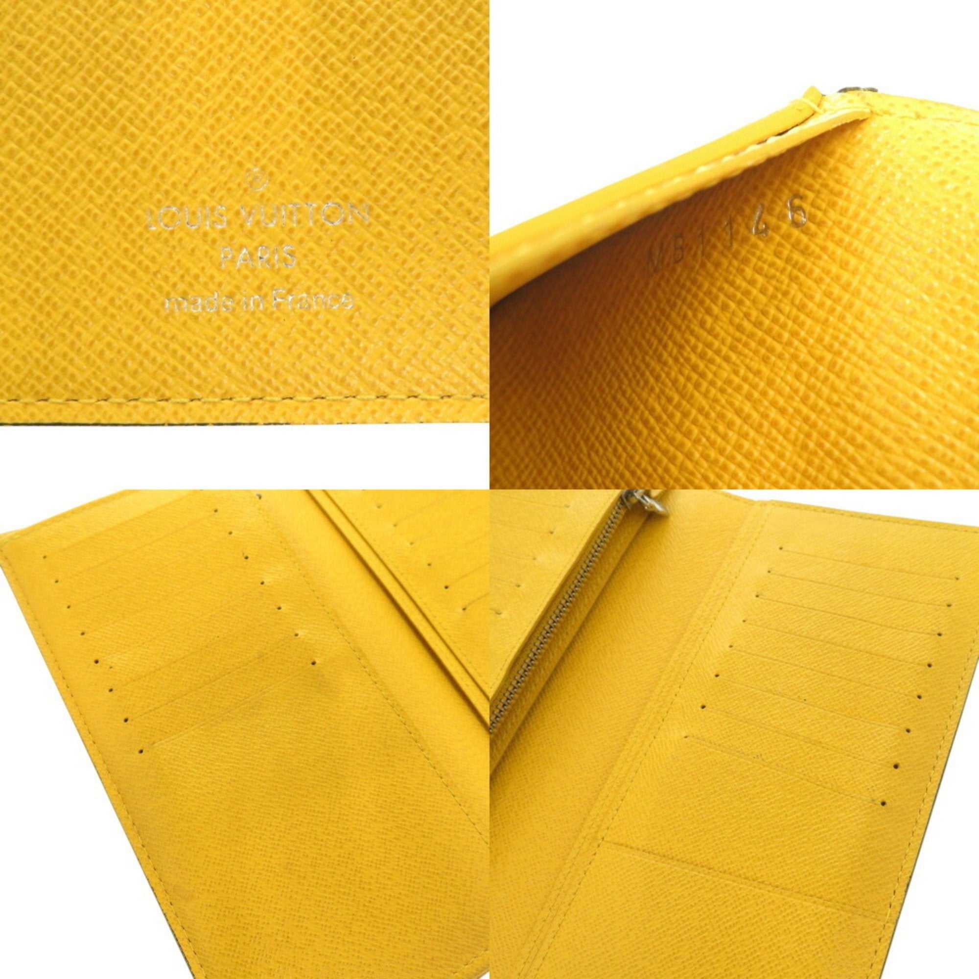 Louis Vuitton Jaune Taiga Leather Long Wallet