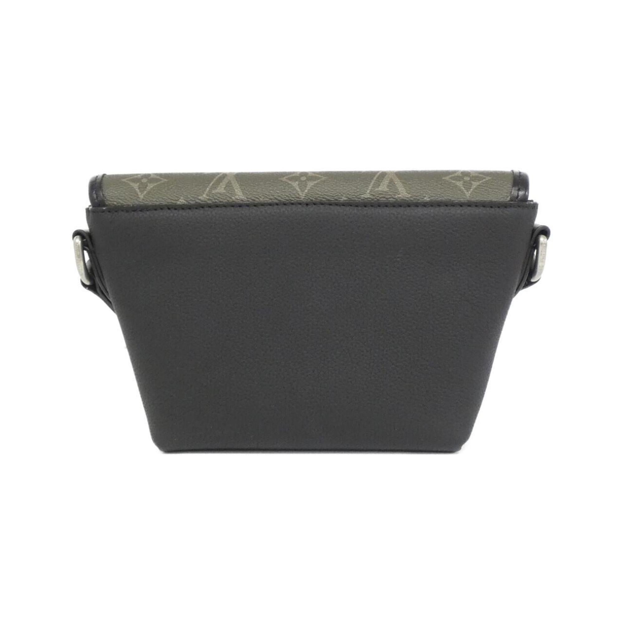 Louis Vuitton Black Khaki Coated Canvas Shoulder Bag