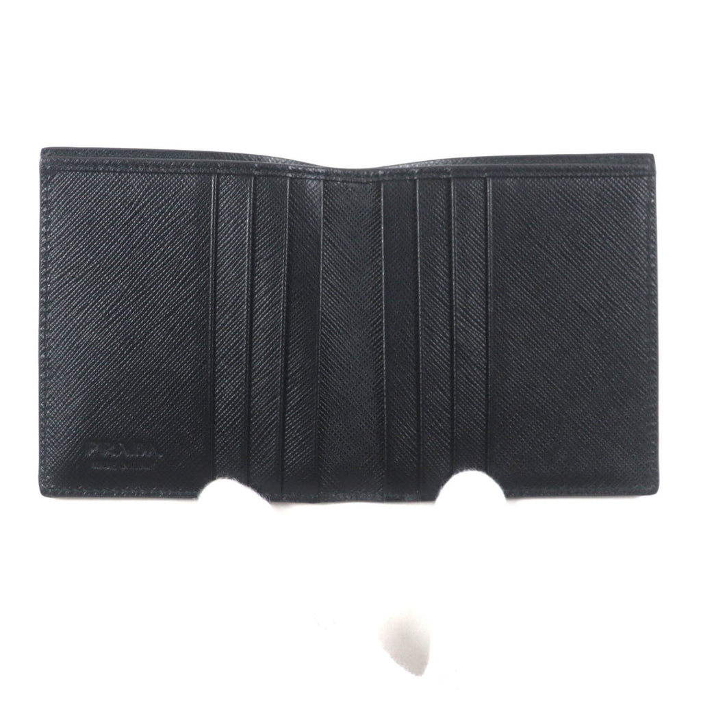 Prada Black Green Saffiano Bill Wallet (Bi-Fold)