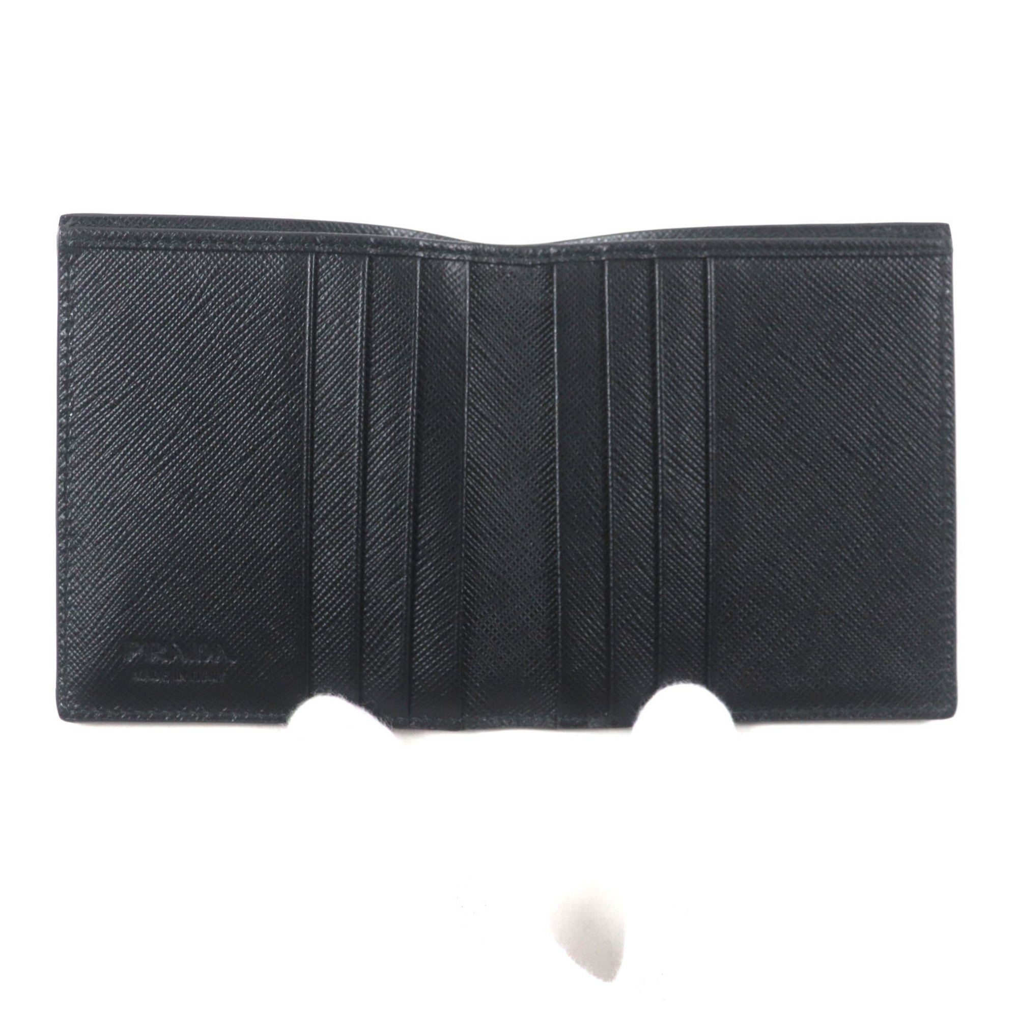 Prada Black Green Saffiano Bill Wallet (Bi-Fold)