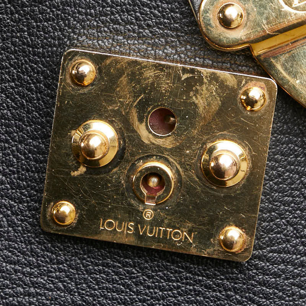 Louis Vuitton Black Noir Leather Handbag Tote Bag