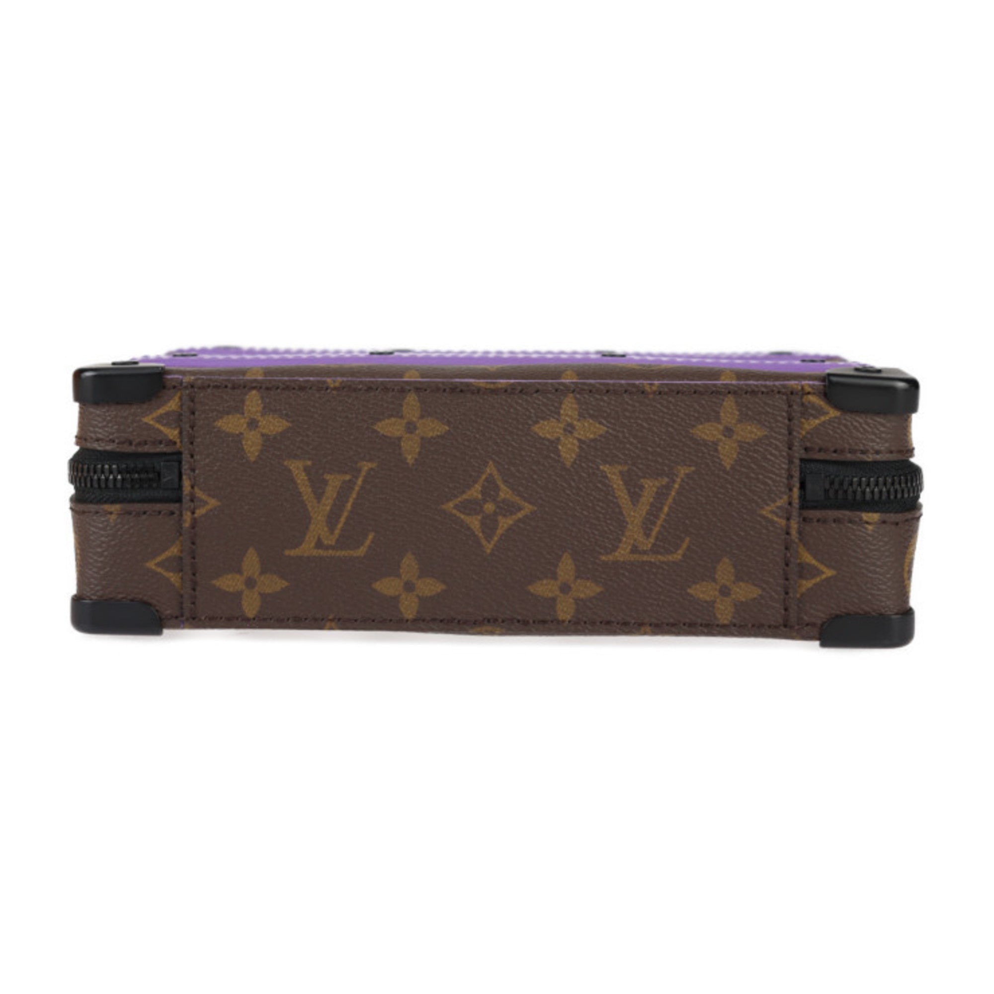 Louis Vuitton Brown Purple Pvc Leather Clutch Bag Handbag Pochette Shoulder Bag