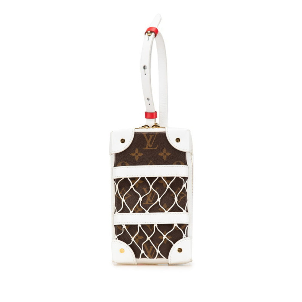 Louis Vuitton Brown White Pvc Leather Shoulder Bag Sling Bag