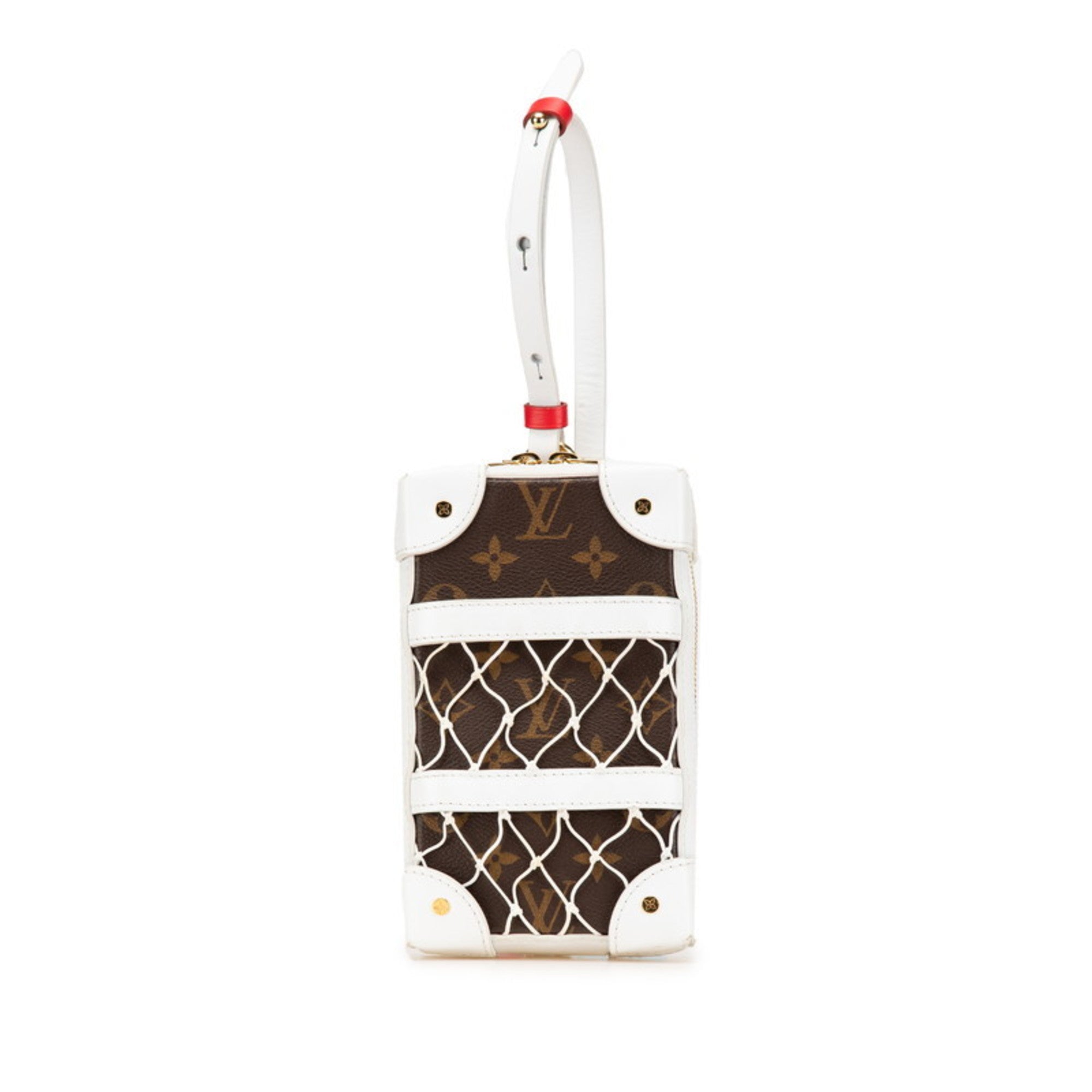 Louis Vuitton Brown White Pvc Leather Shoulder Bag Sling Bag