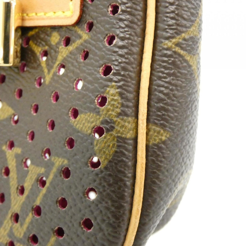 Louis Vuitton Monogram Perfo Fuchsia Marron Coated Canvas Handbag Pochette Pouch