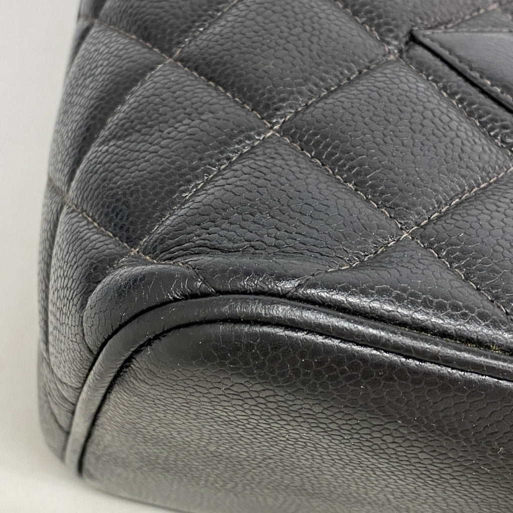Chanel Black Grained Calfskin Tote Bag