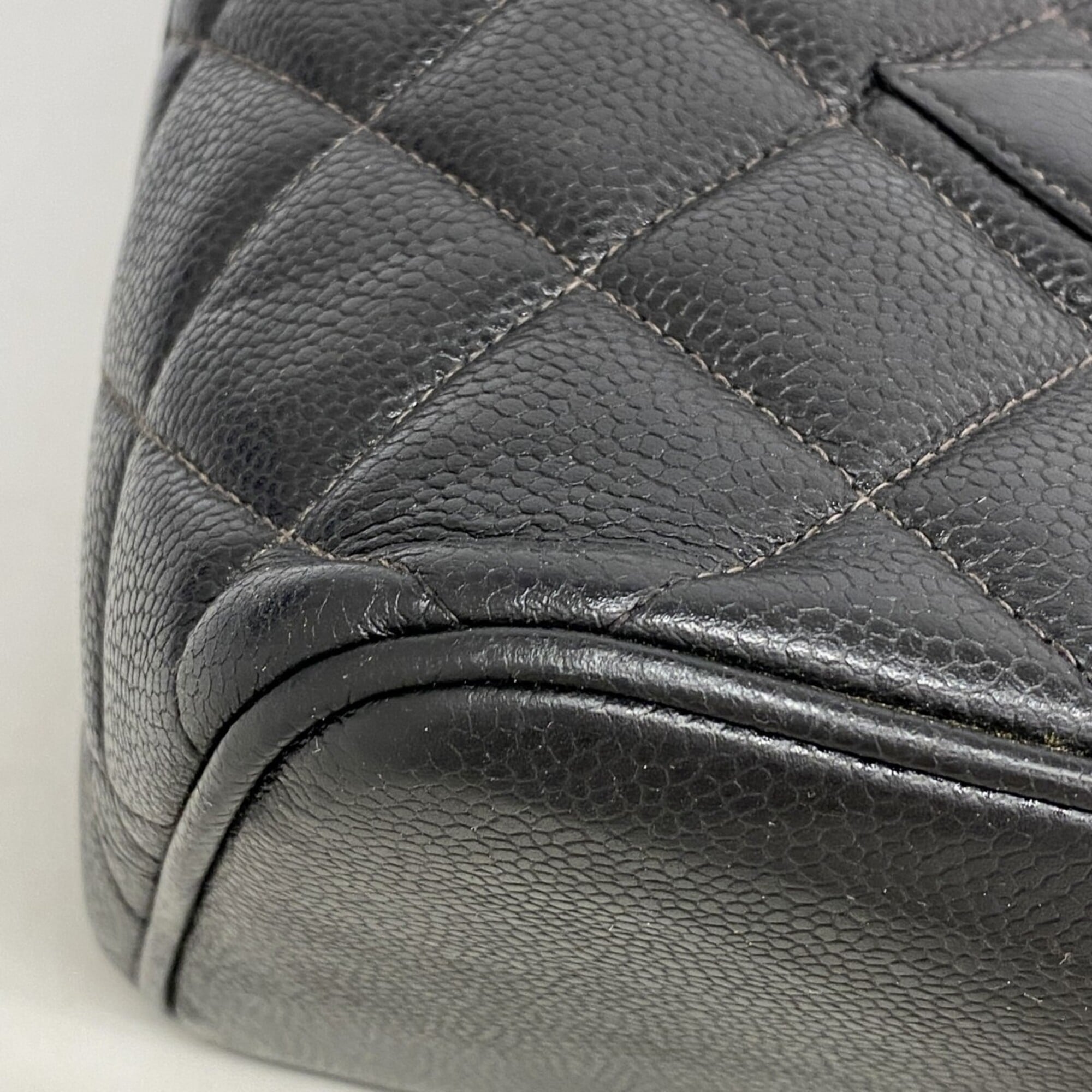 Chanel Black Grained Calfskin Tote Bag