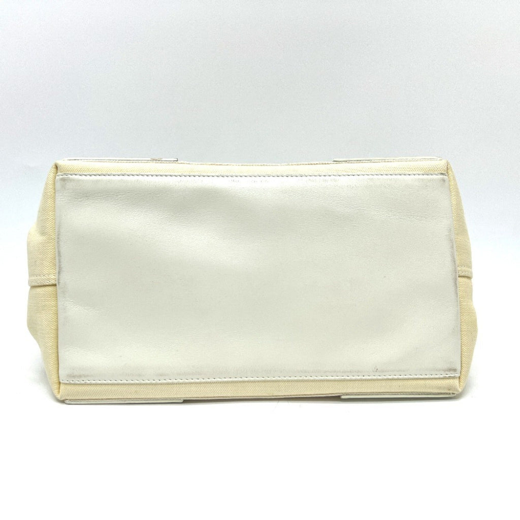 Balenciaga White Canvas Leather Handbag Tote