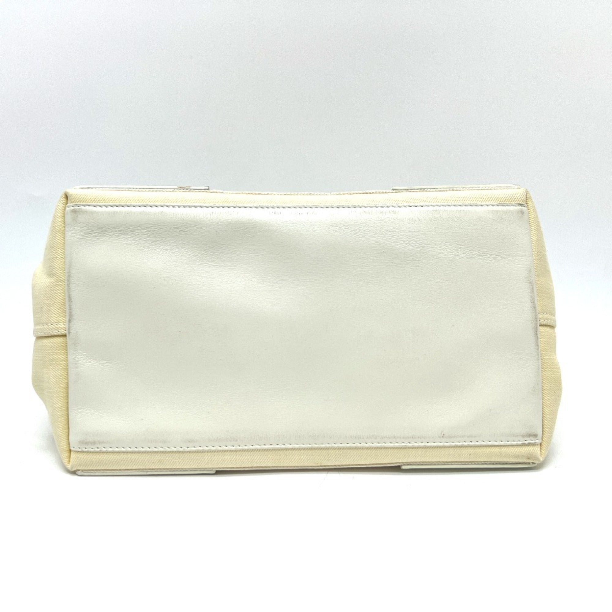 Balenciaga White Canvas Leather Handbag Tote