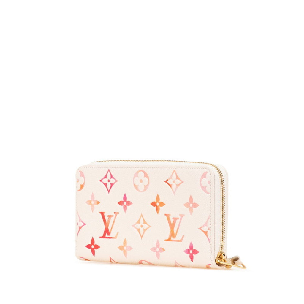 Louis Vuitton Pink White Pvc Leather Long Wallet