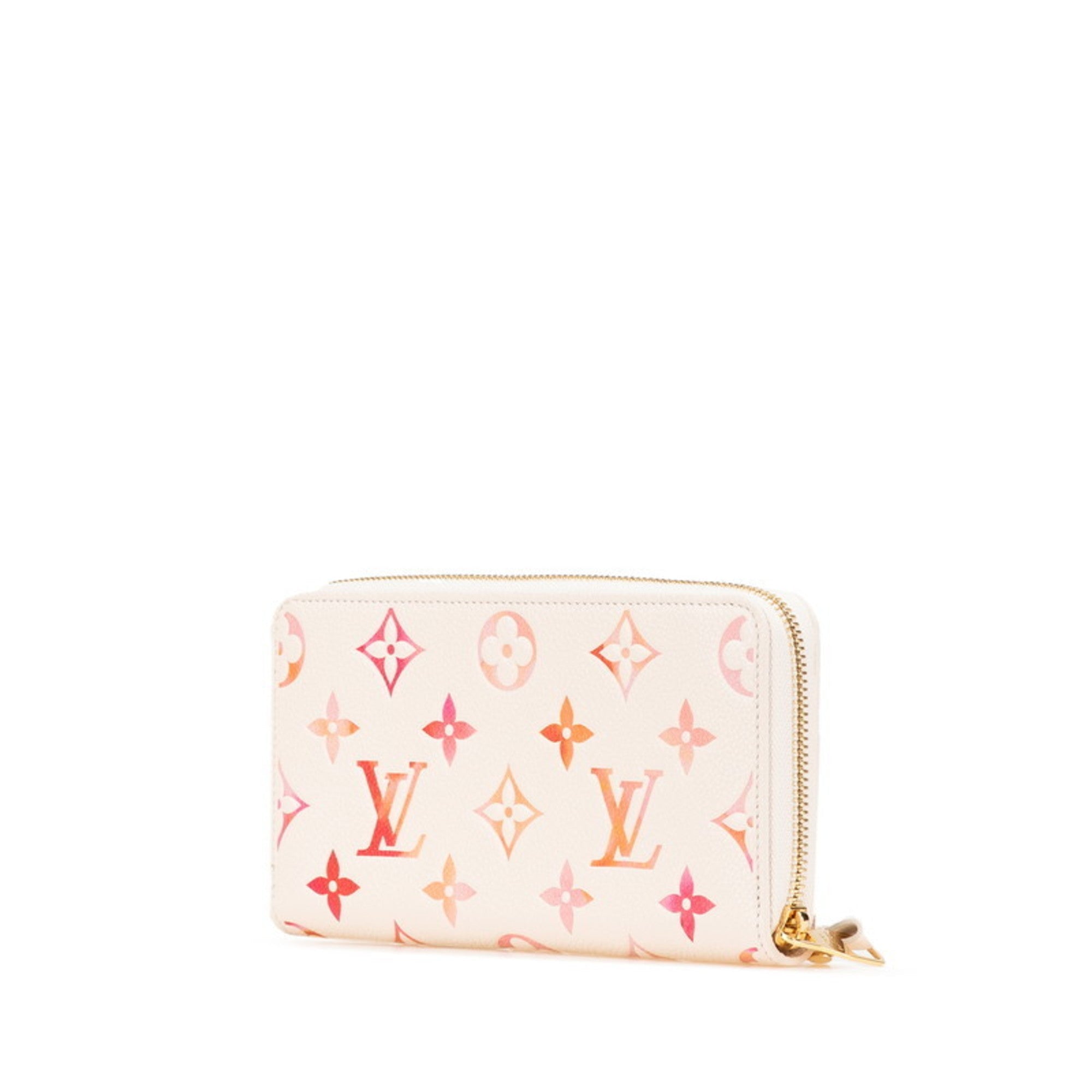 Louis Vuitton Pink White Pvc Leather Long Wallet