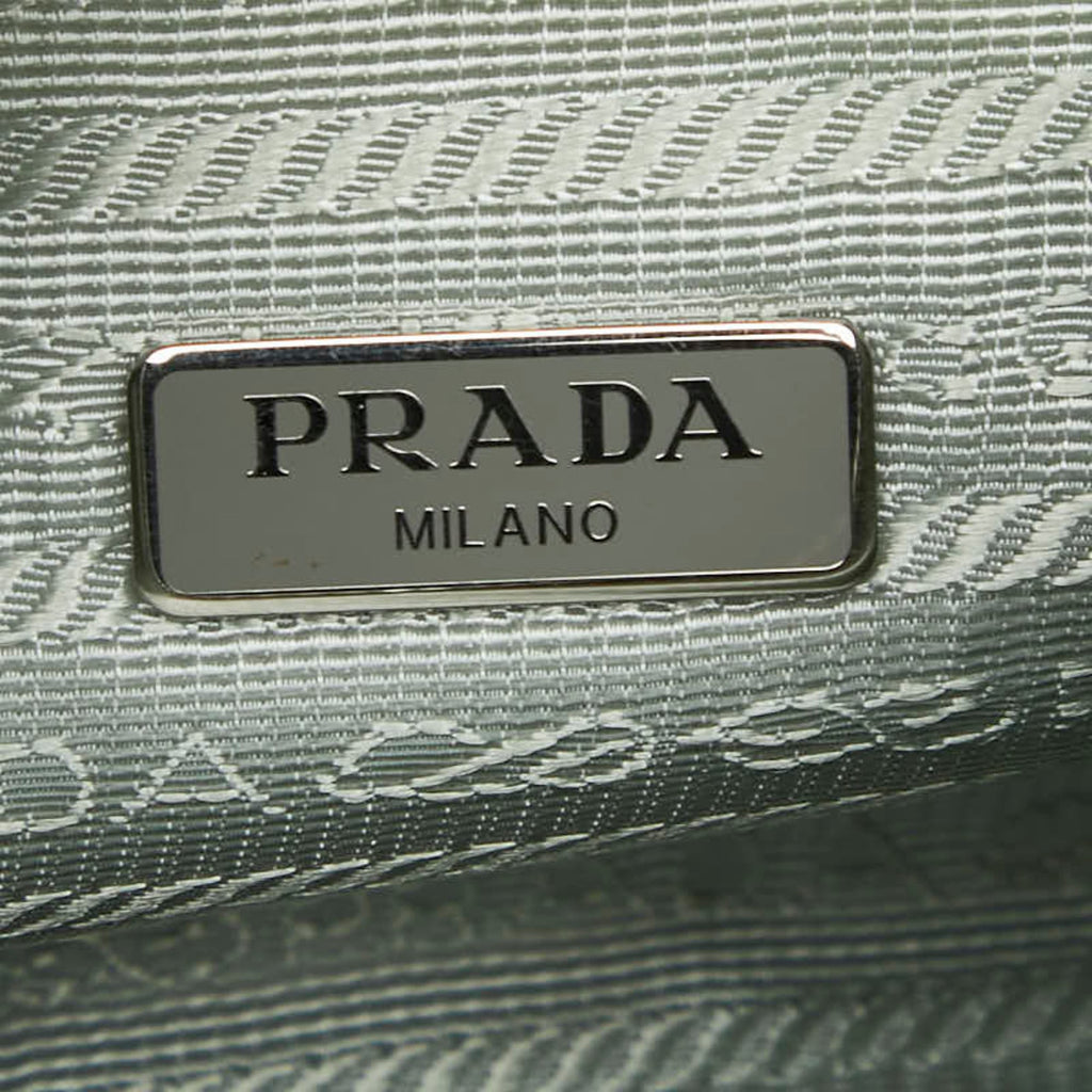 Prada Light Green Nylon Leather Handbag Shoulder Bag