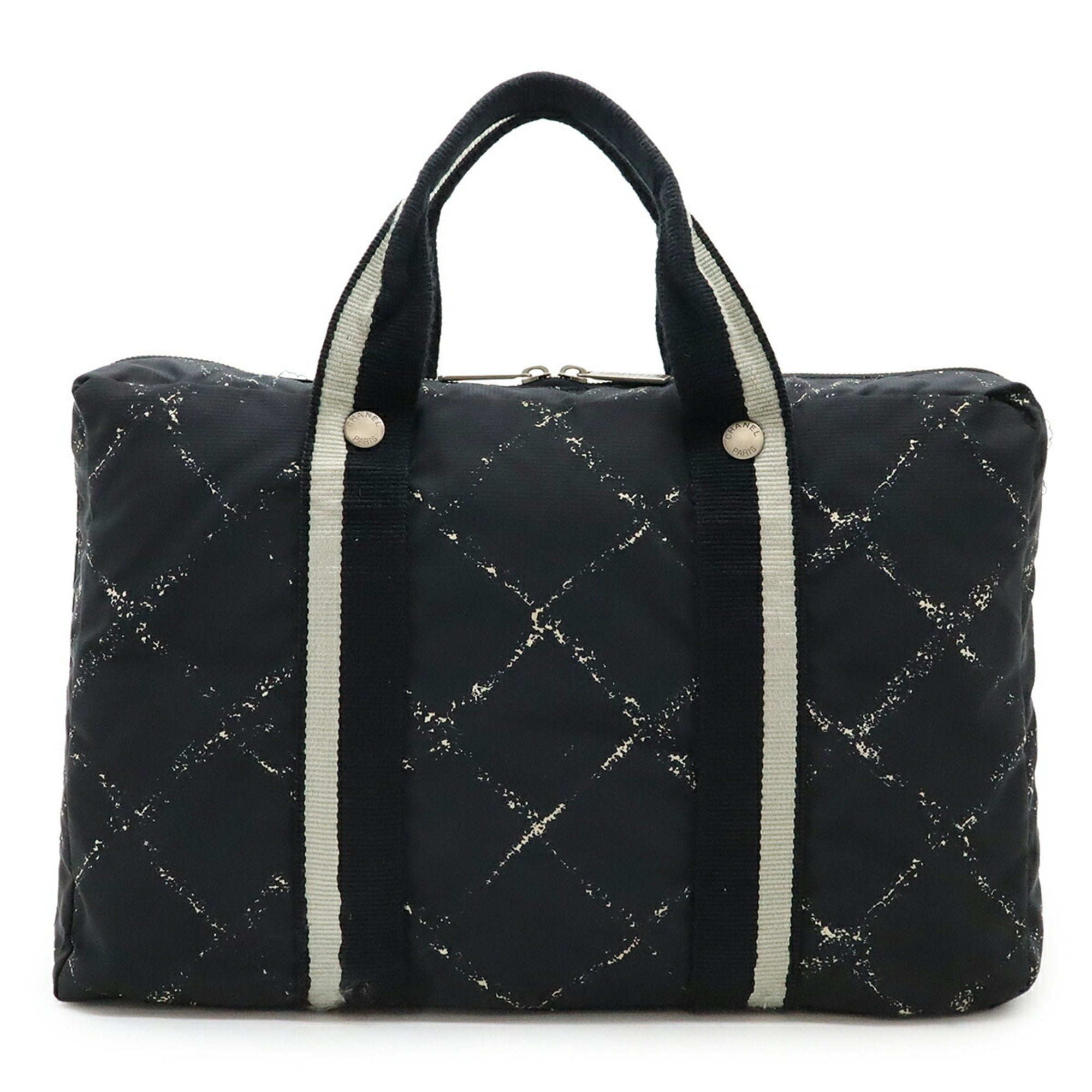 Chanel Travel Line Black Red Color Travel Line Handbag Tote Bag