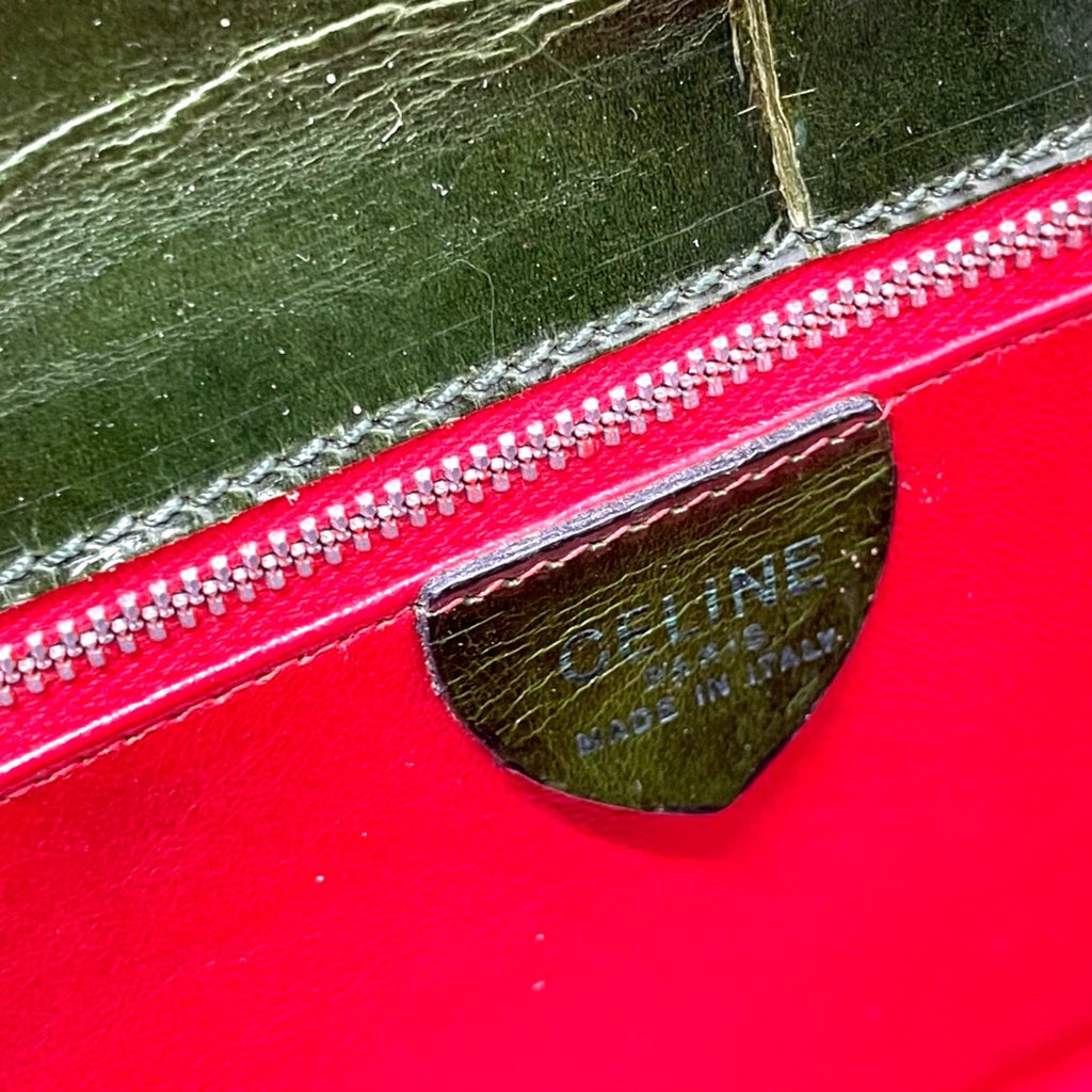 Celine Green Leather Handbag