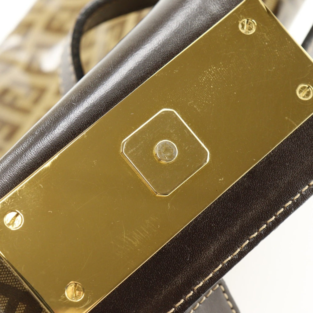 Fendi Brown Vinyl Shoulder Bag