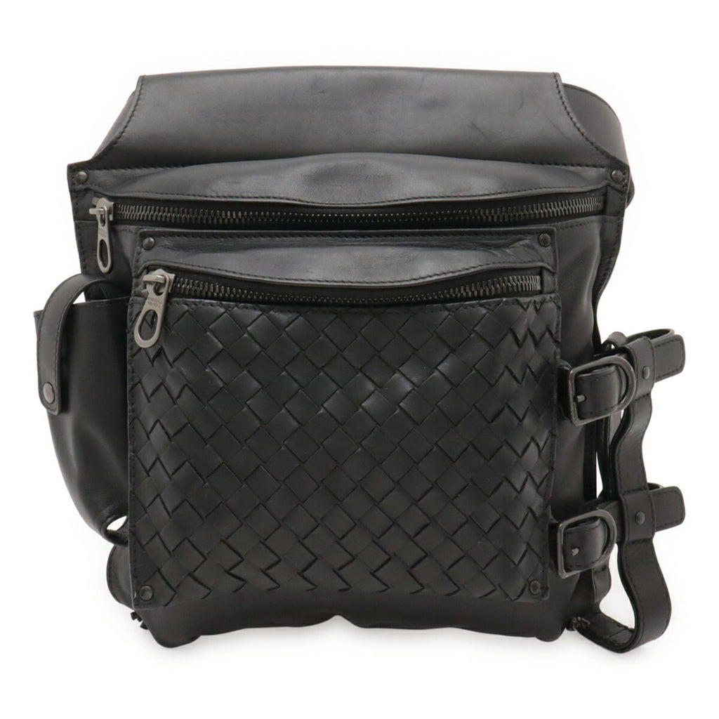 Bottega Veneta Black Leather Fanny Pack