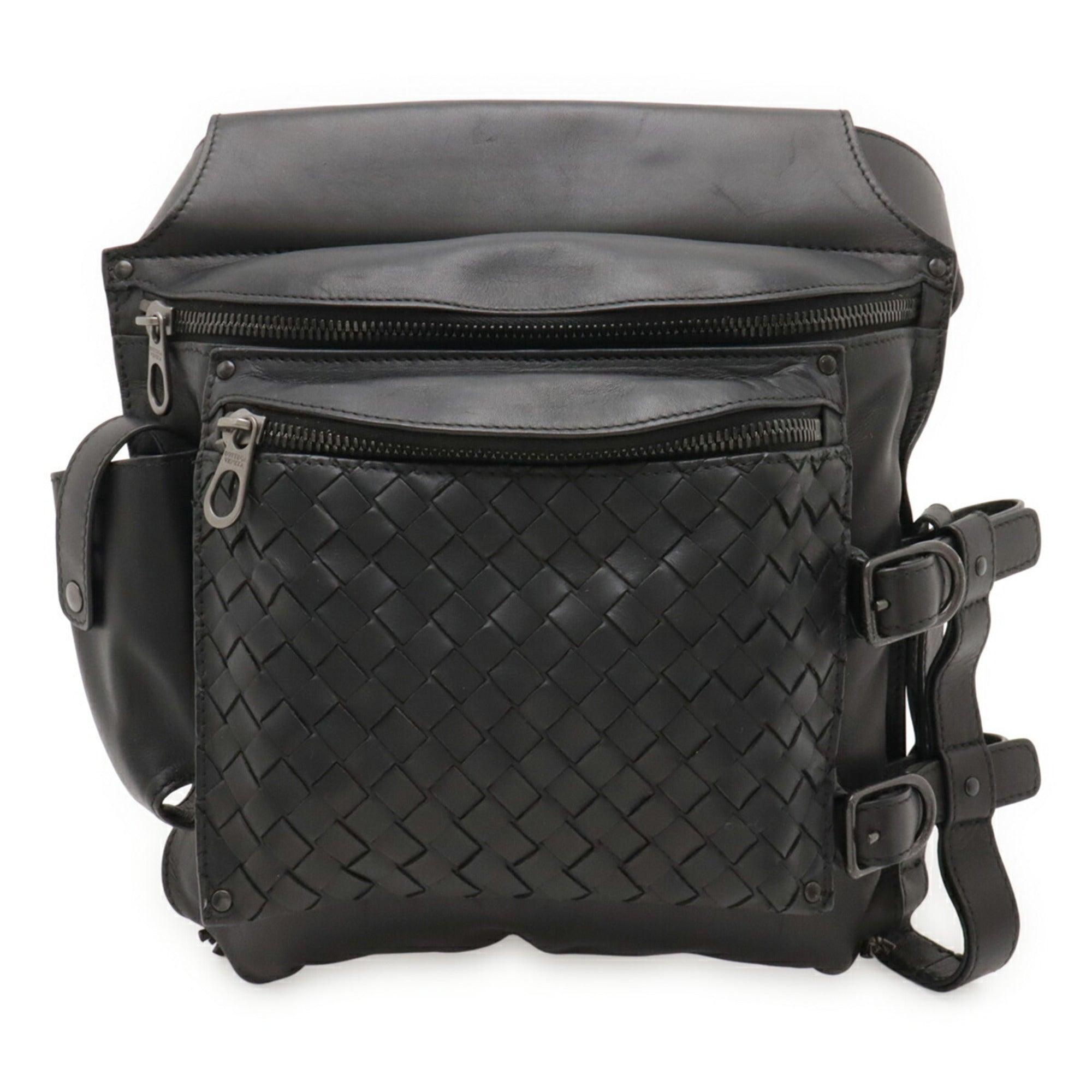 Bottega Veneta Black Leather Fanny Pack