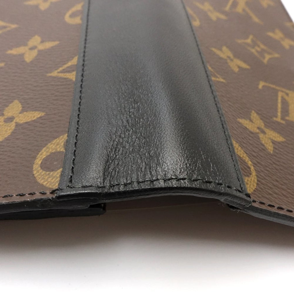 Louis Vuitton Black Brown Monogram Macassar Canvas Long Wallet