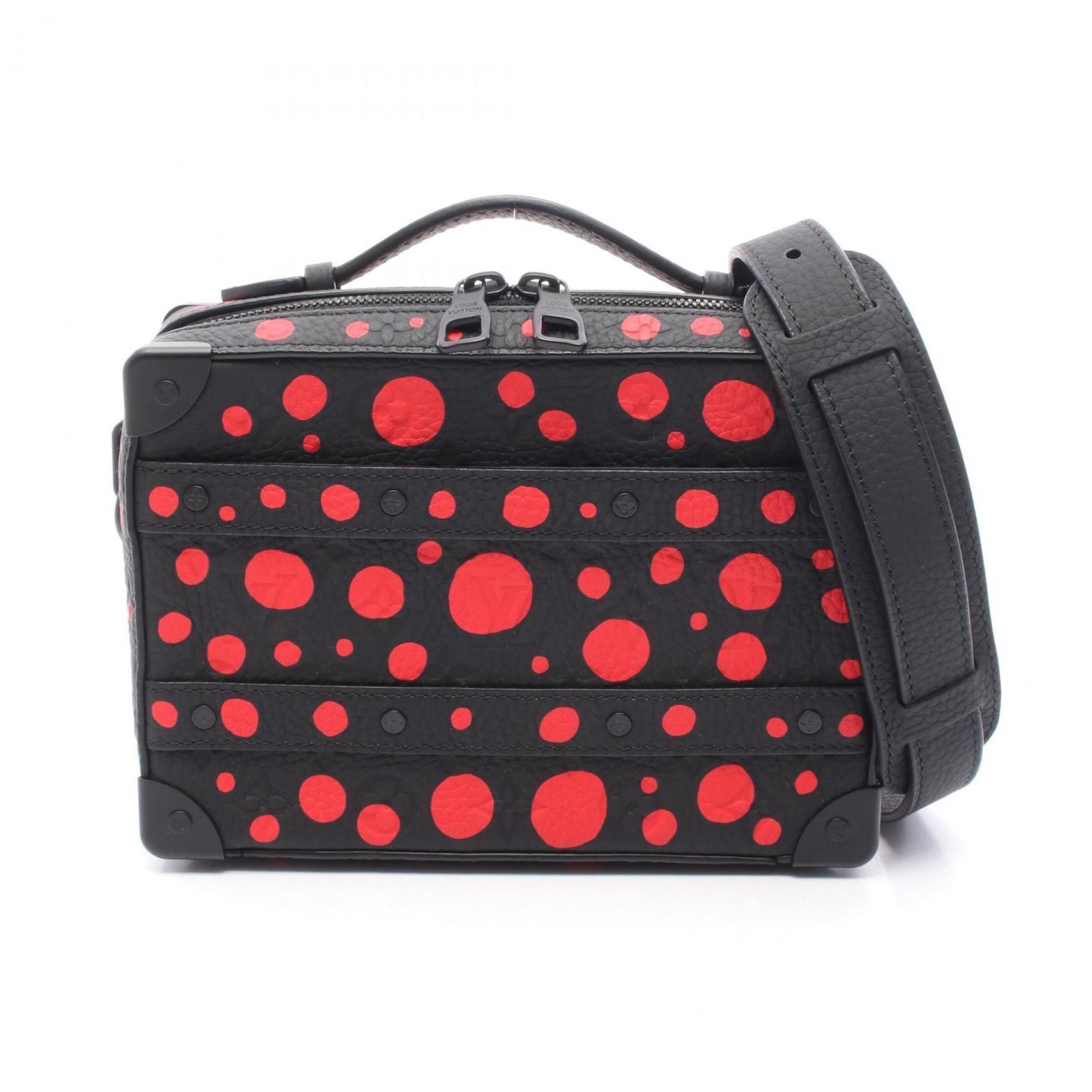 Louis Vuitton Black Red Color Monogram Leather Handbag