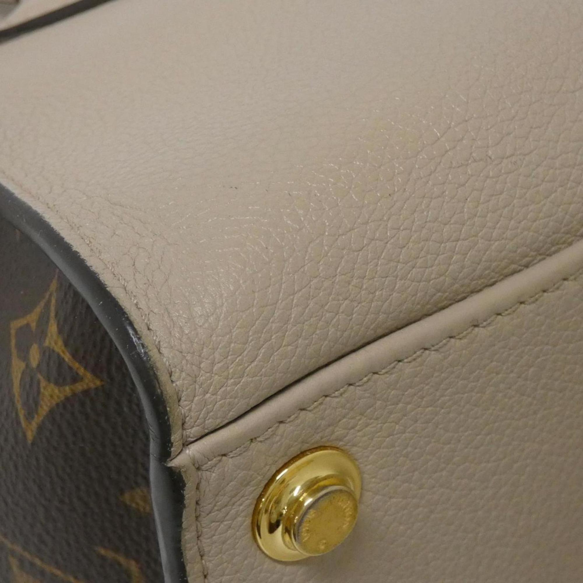 Louis Vuitton Grayish Coated Canvas Leather Handbag