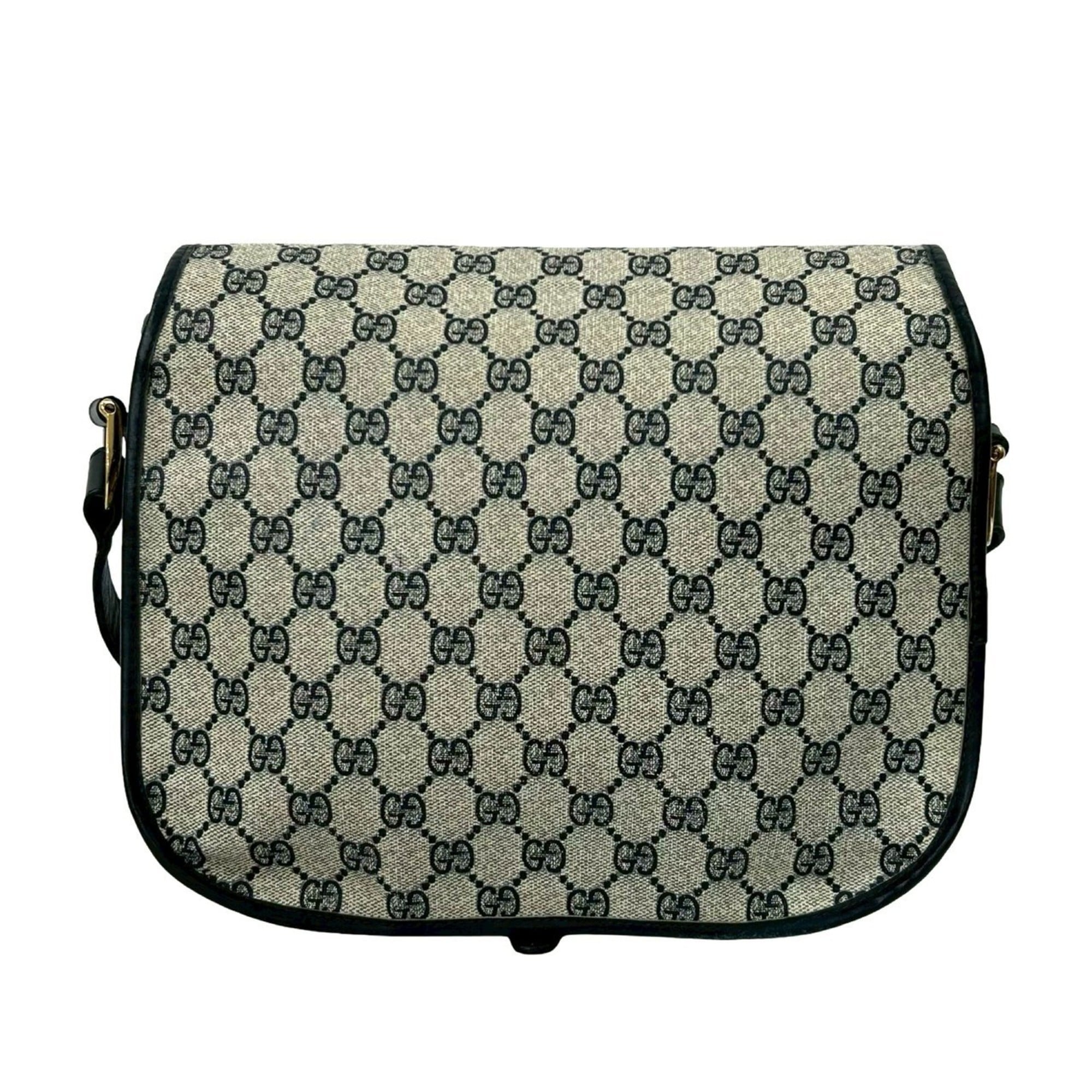 Gucci Navy Red Color Pvc Leather Shoulder Bag (Pre-Owned)