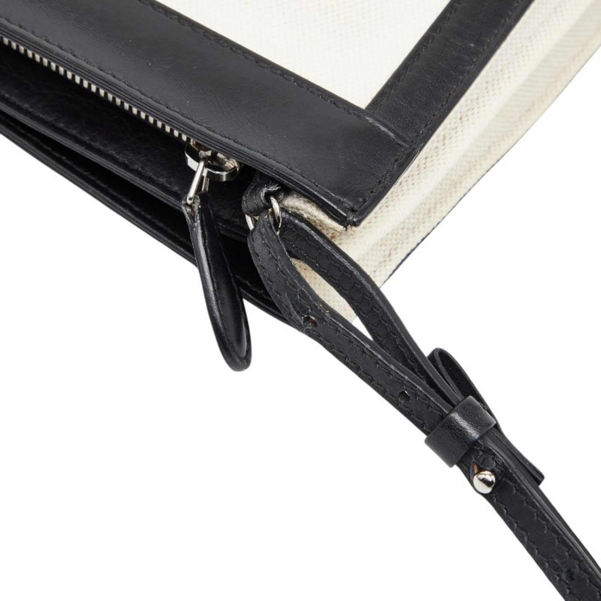 Balenciaga Black White Canvas Leather Shoulder