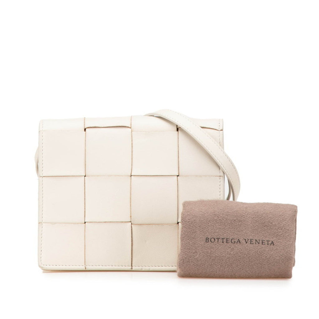 Bottega Veneta Off-White Leather Shoulder Bag