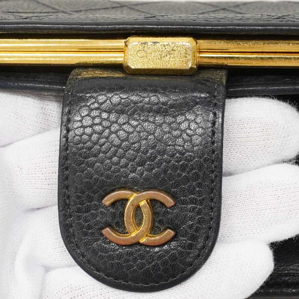 Chanel Black Grained Calfskin Wallet (Bi-Fold)