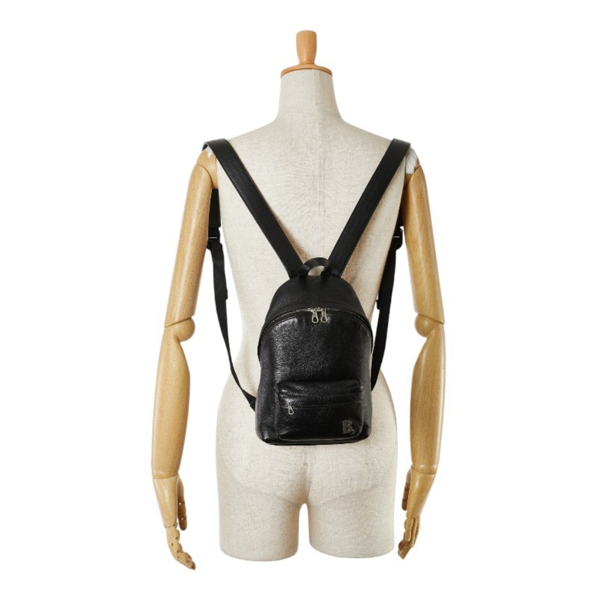 Balenciaga Black Leather Backpack