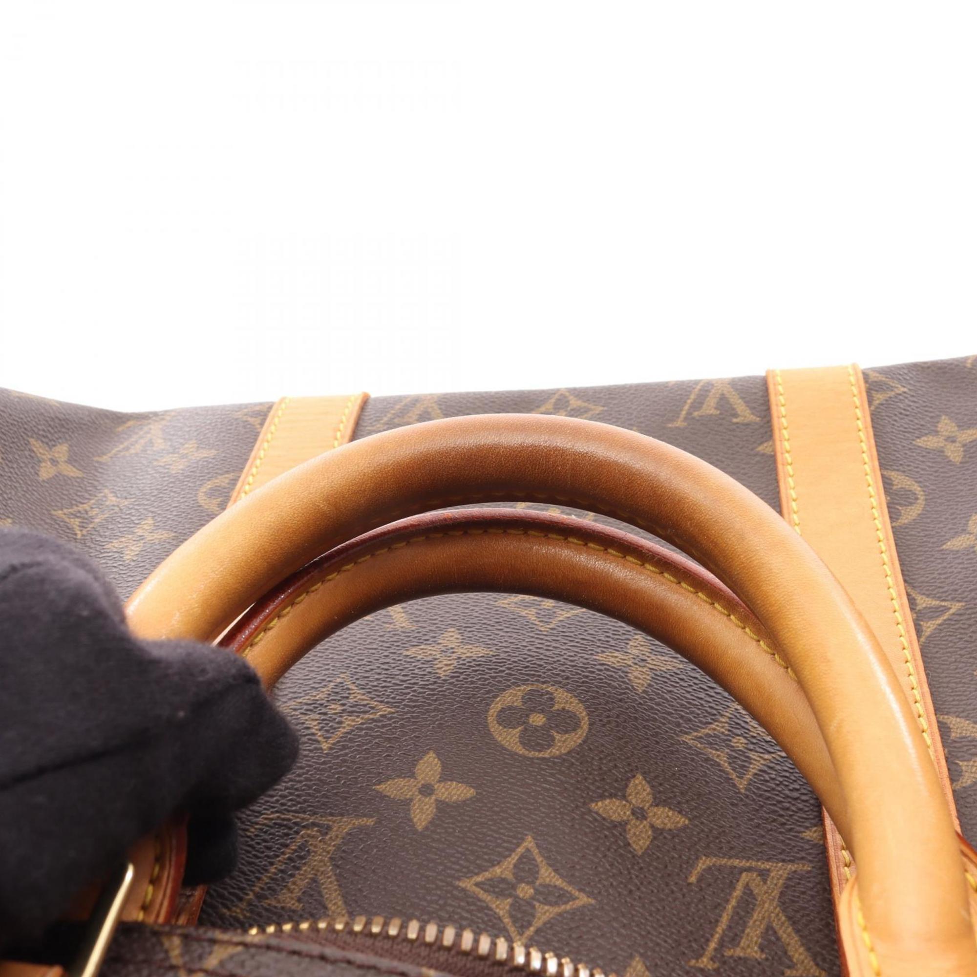 Louis Vuitton Brown Monogram Coated Canvas Leather Boston Bag