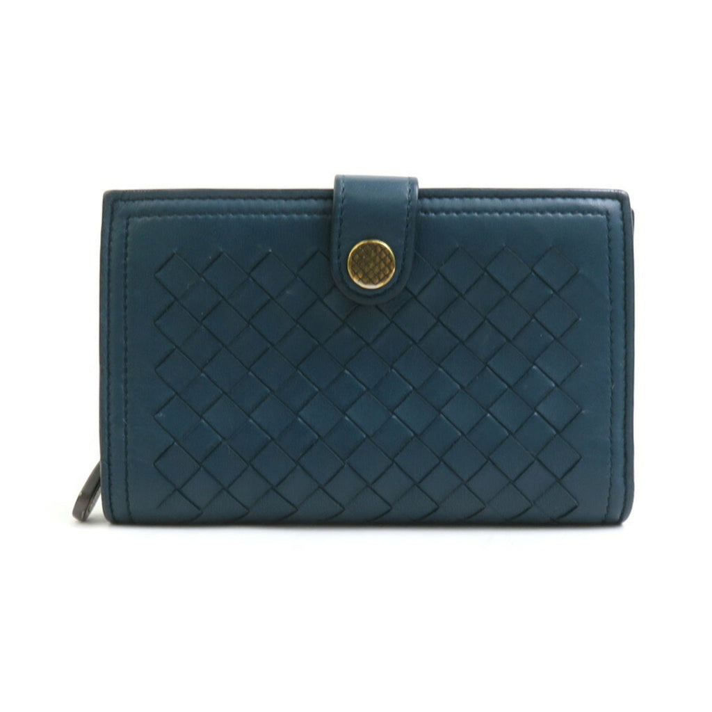 Bottega Veneta Blue Green Intrecciato Wallet (Bi-Fold)