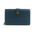 Bottega Veneta Blue Green Intrecciato Wallet (Bi-Fold)