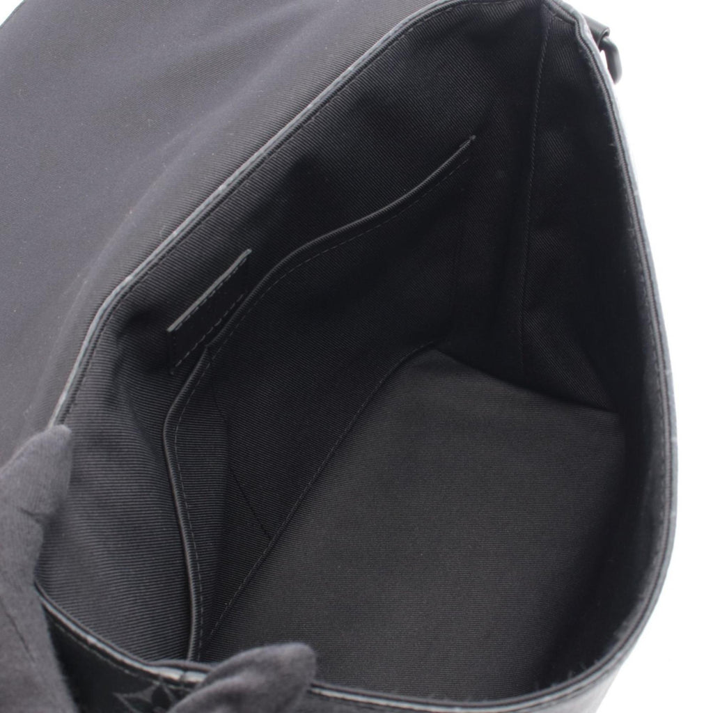 Louis Vuitton Black Coated Canvas Leather Handbag Shoulder Bag