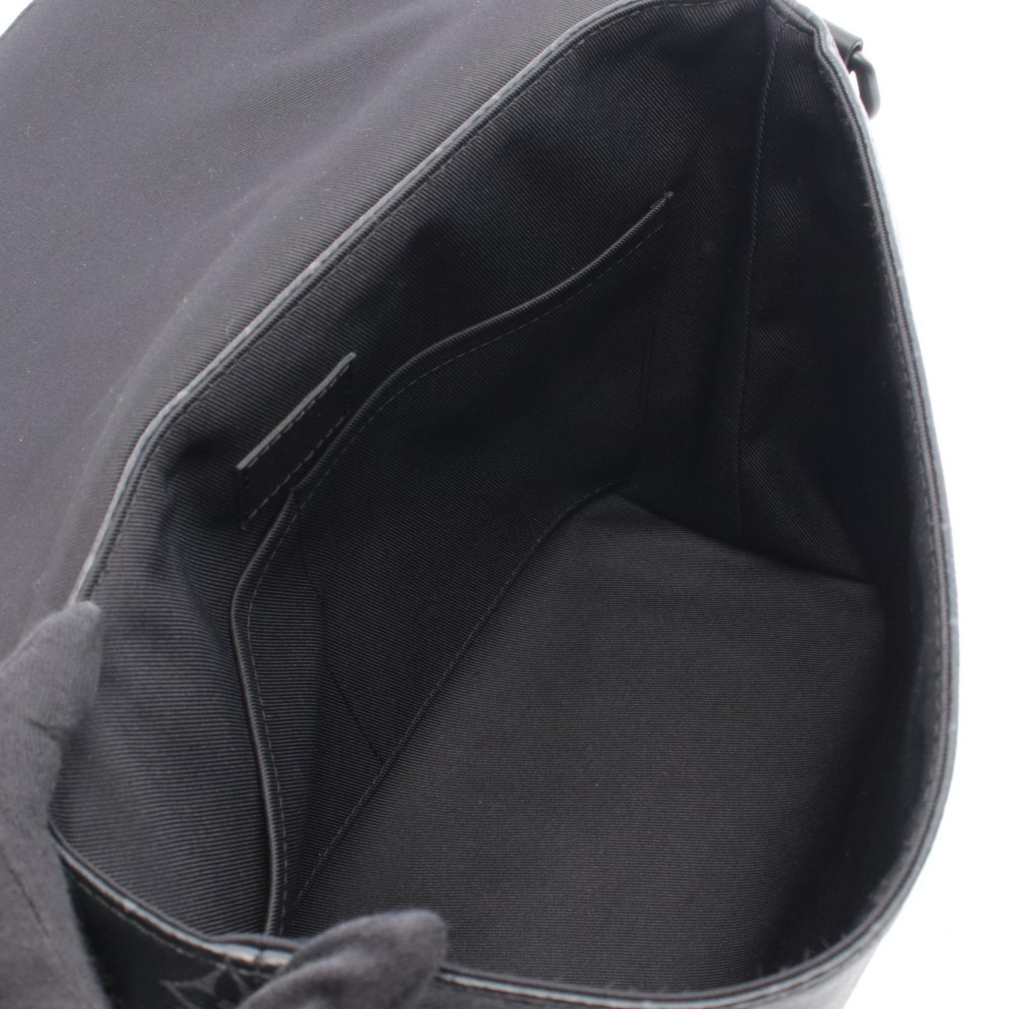 Louis Vuitton Black Coated Canvas Leather Handbag Shoulder Bag