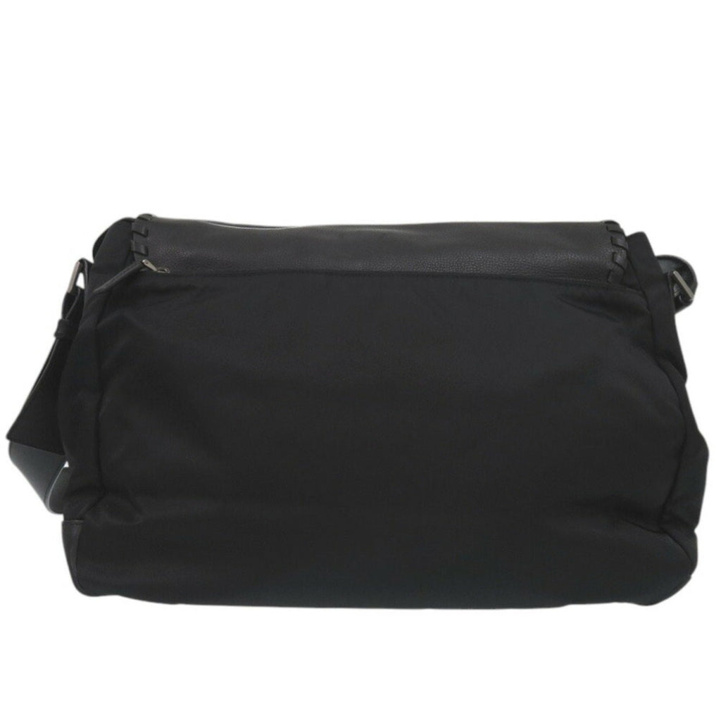 Prada Nero Leather Nylon Messenger Bag Shoulder Bag