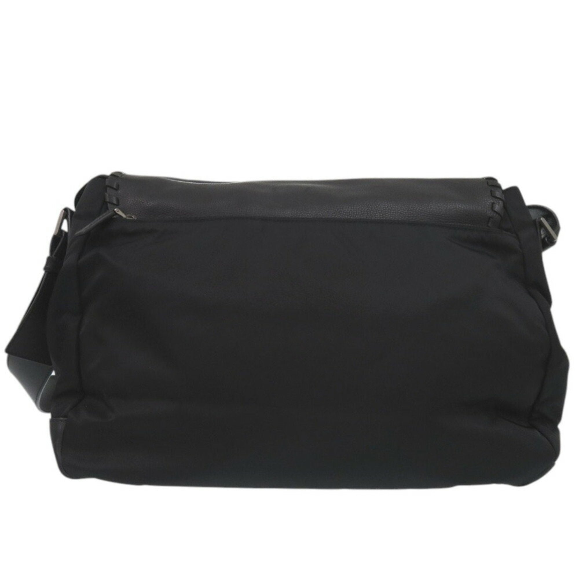 Prada Nero Leather Nylon Messenger Bag Shoulder Bag