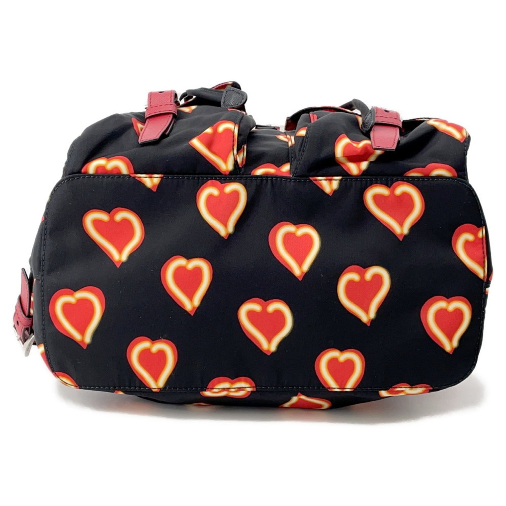 Prada Black Red Color Nylon Backpack
