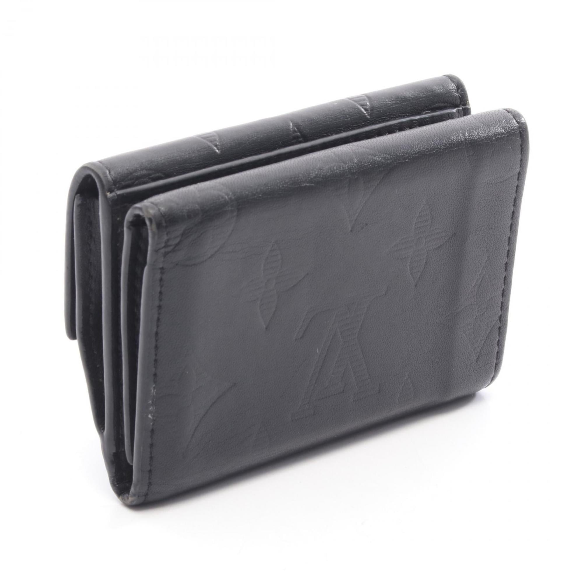 Louis Vuitton Black Noir Monogram Shadow Wallet (Tri-Fold)